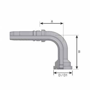 Interlock atloks kods 62 un 90° leņķis 6000psi LD. (KF90P LD)